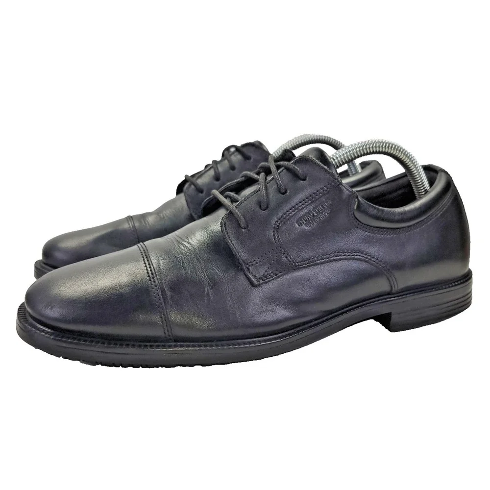 Rockport Essential Details Waterproof Black Leather Cap Toe Oxford Men's Size 9M